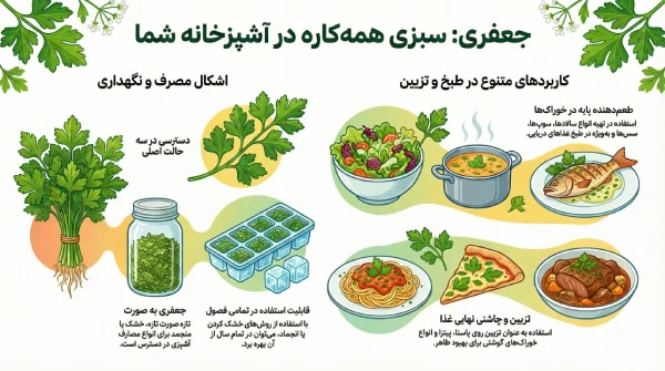 استفاده از جعفری در آشپزی